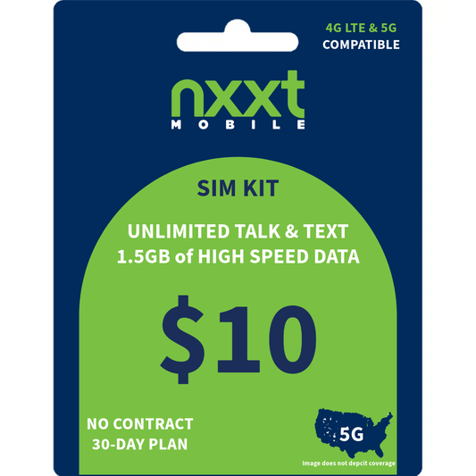 $10.00/Mo nxxt Prepaid Flex Plan | Unlmtd Talk, Text and 1.5GB of Data